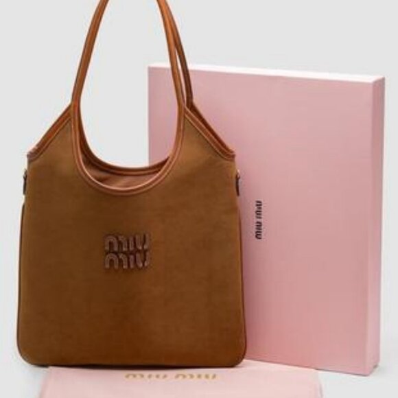 Miu Miu Brown Suede Tote Bag